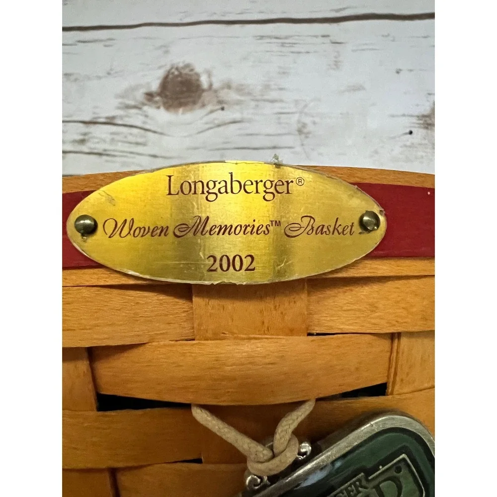 Longaberger Woven Memories Basket 2002 Red Natural Star Liner Small 7.5in